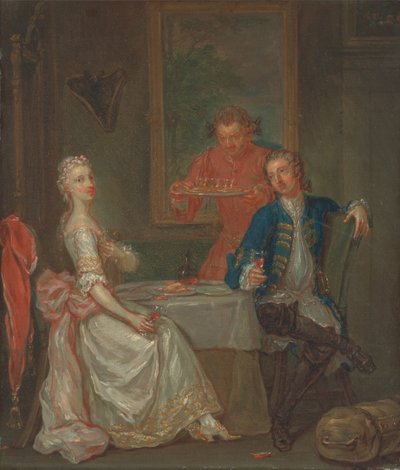 Ein Abendessen-Gespräch von Marcellus Laroon the Younger